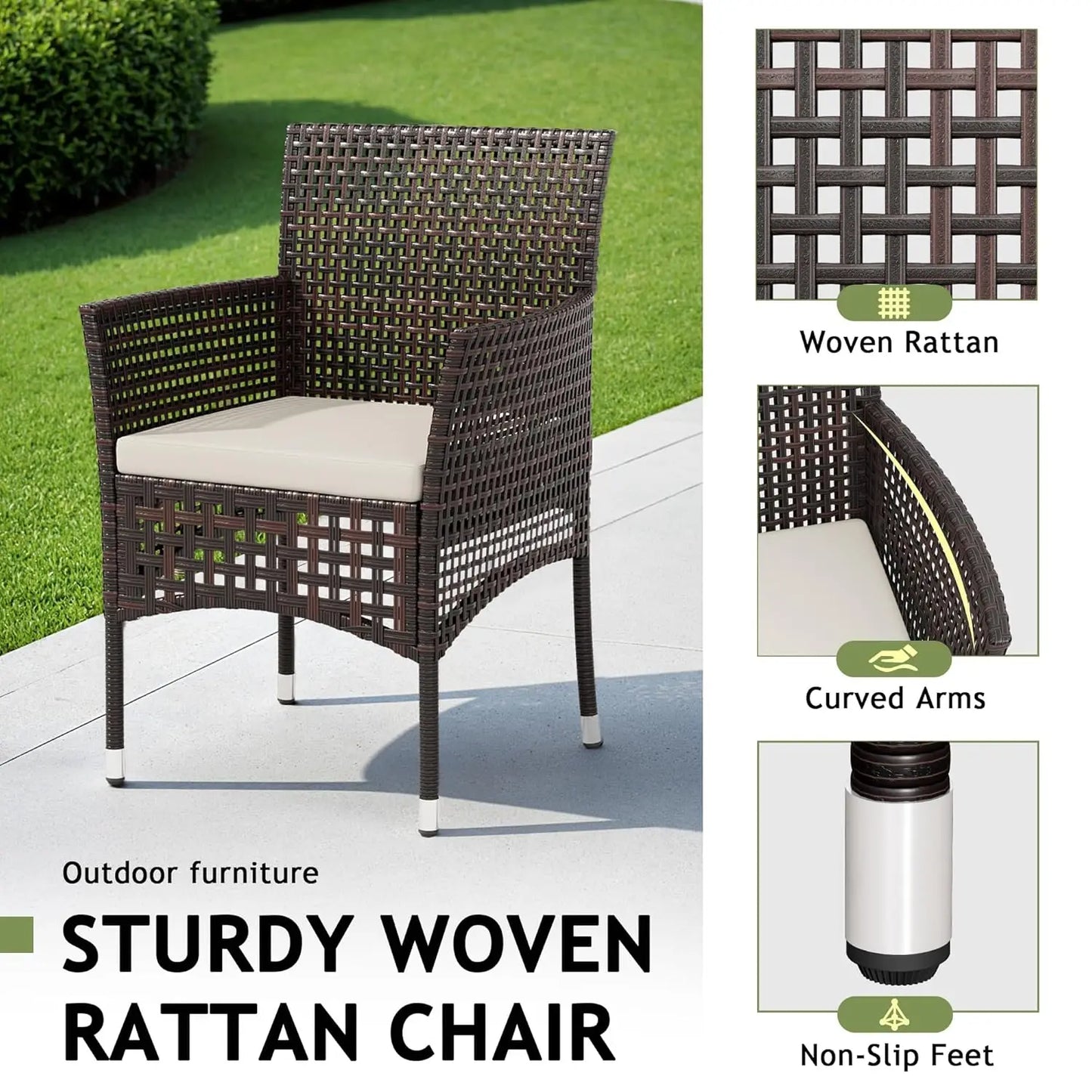 Outdoor 3 Piece Wicker Patio Set With Glass Top Coffee Table