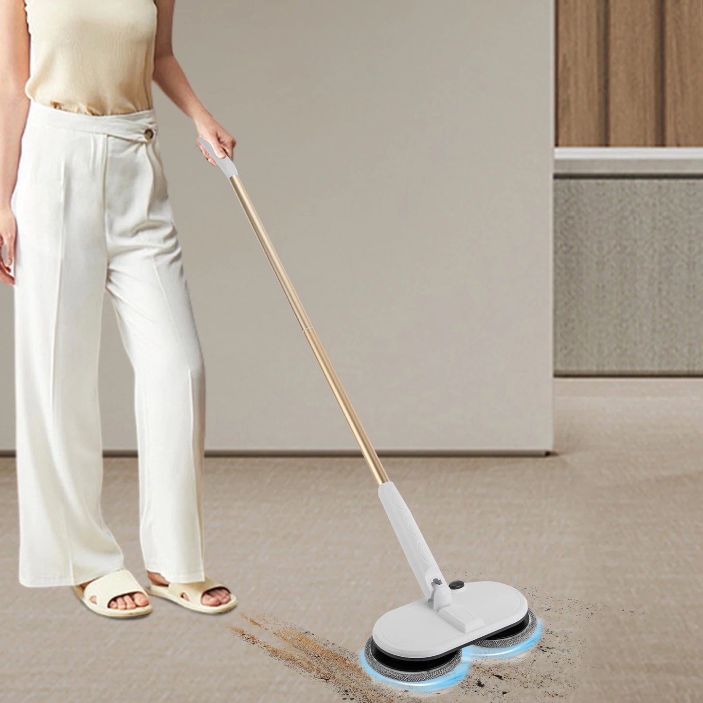 Cordless Electric Spin Mop with 4 Pads for Hardwood Floor