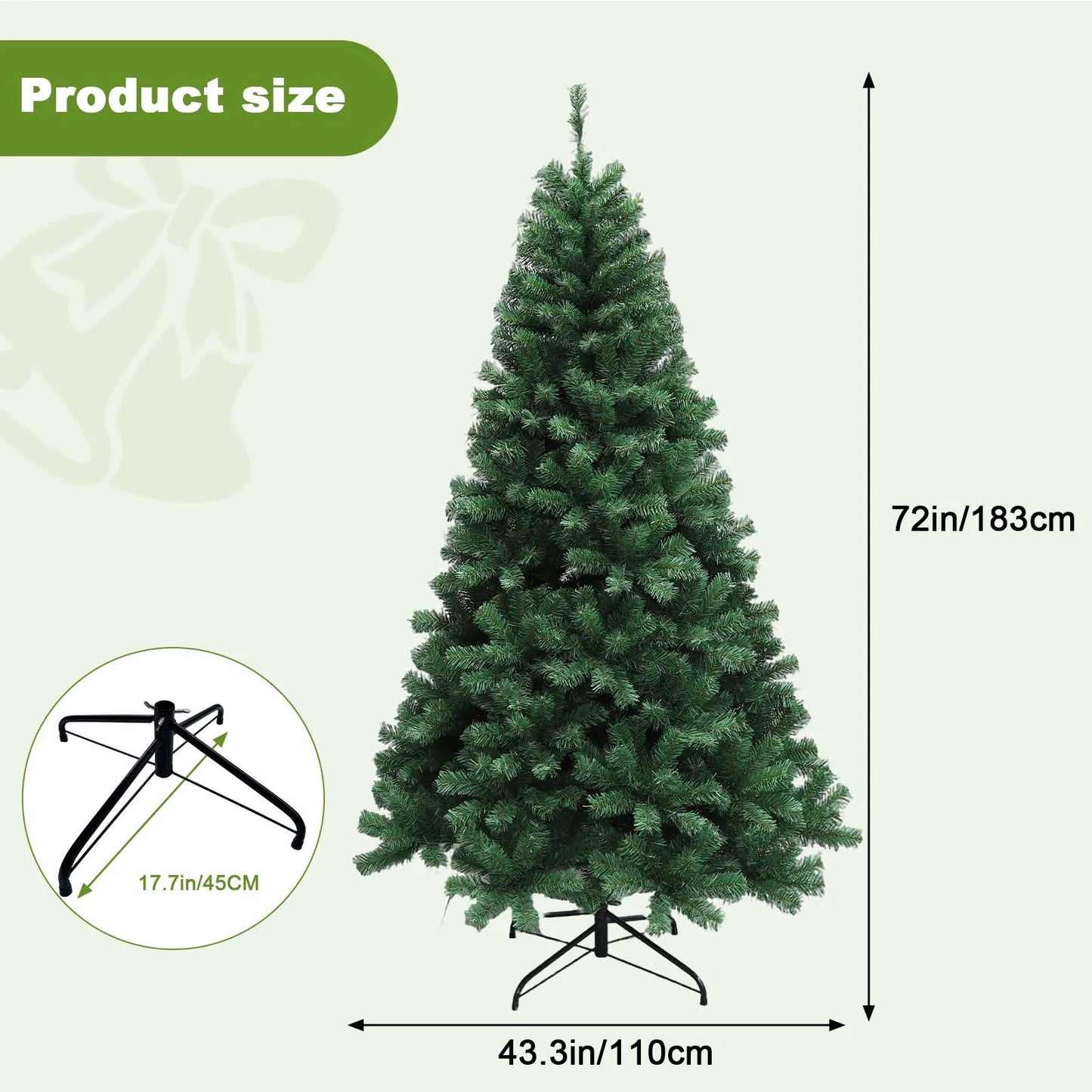 6-7ft Pre Lit Christmas Tree With LED Lights 8 Lighting Modes For Seasonal Decor