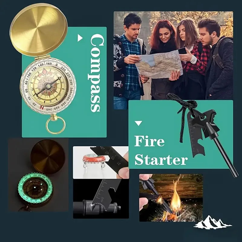 18 in 1 Outdoor Survival Kit Emergency Gear for Travel