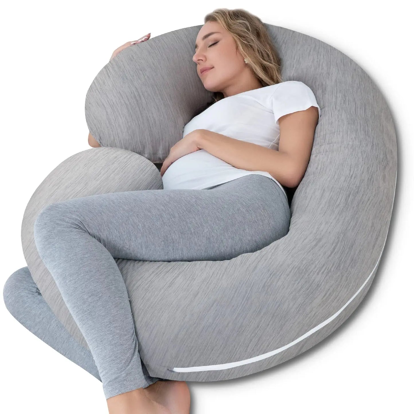 Pregnancy Pillow Maternity Body Pillow with Velvet Cover C Shaped for Sleeping
