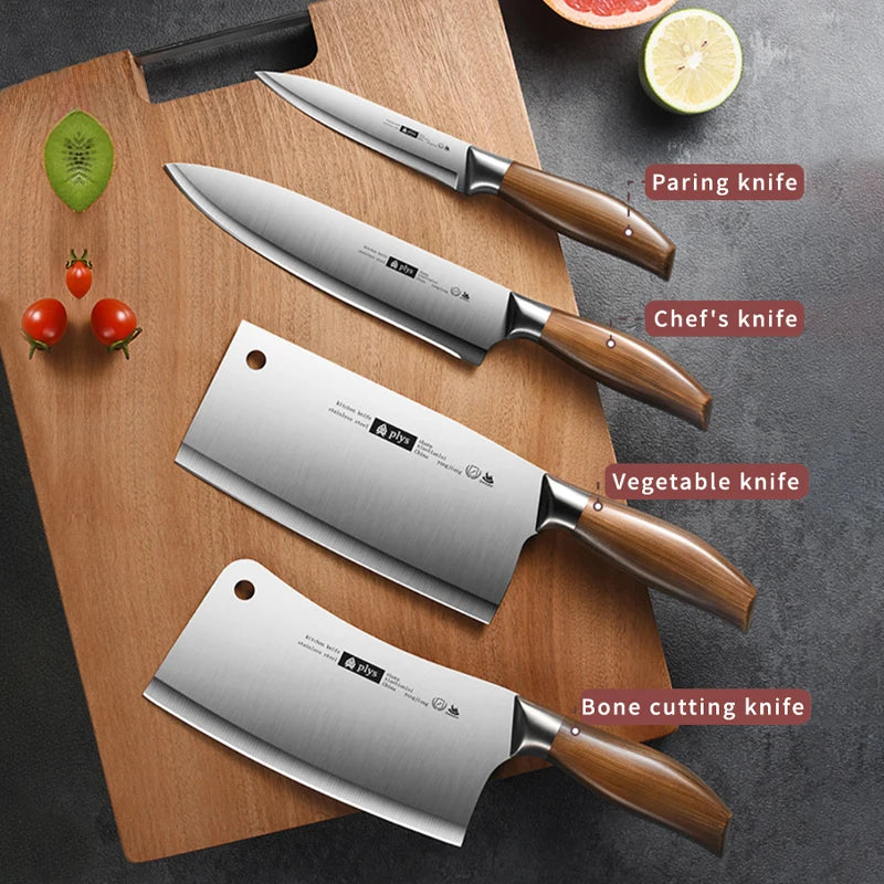 Professional Kitchen Knife 4 Piece Set Home Sharp Cleaver Multi Purpose Slicer Professional Chef Knife Fixed Blade Paring Knife