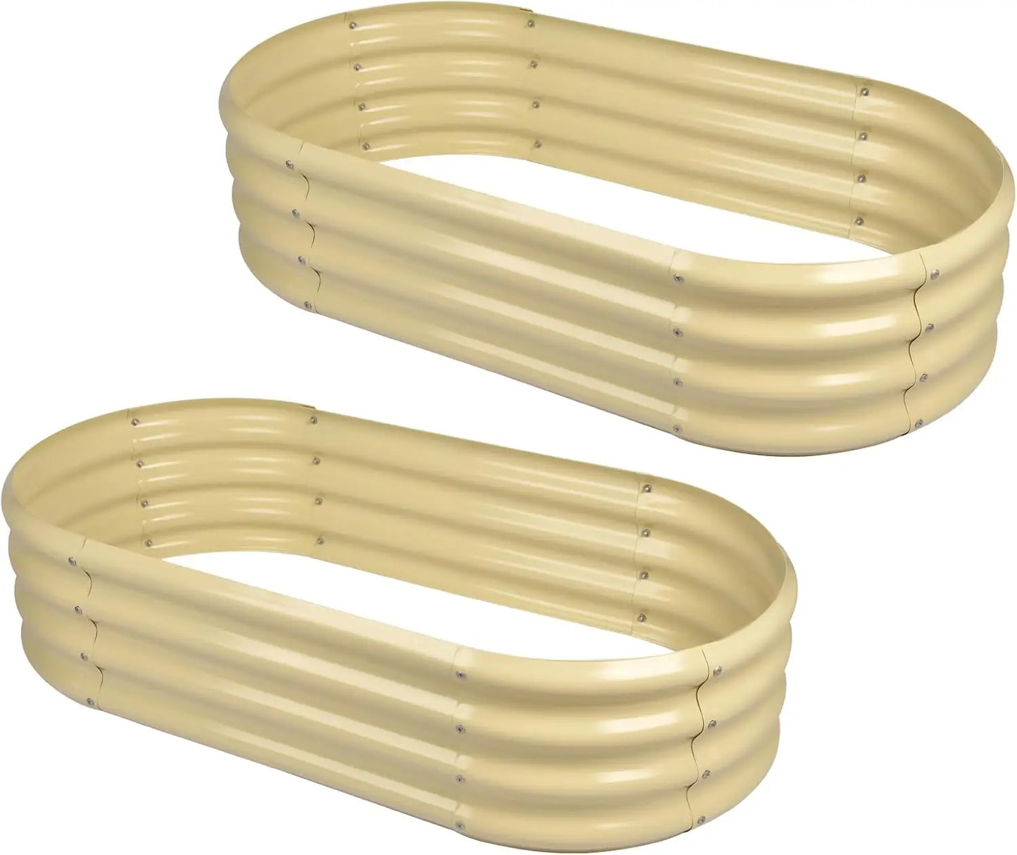 2Pcs Galvanized Raised Garden Bed Kit for Vegetables with Drainage Holes 4x2x1ft