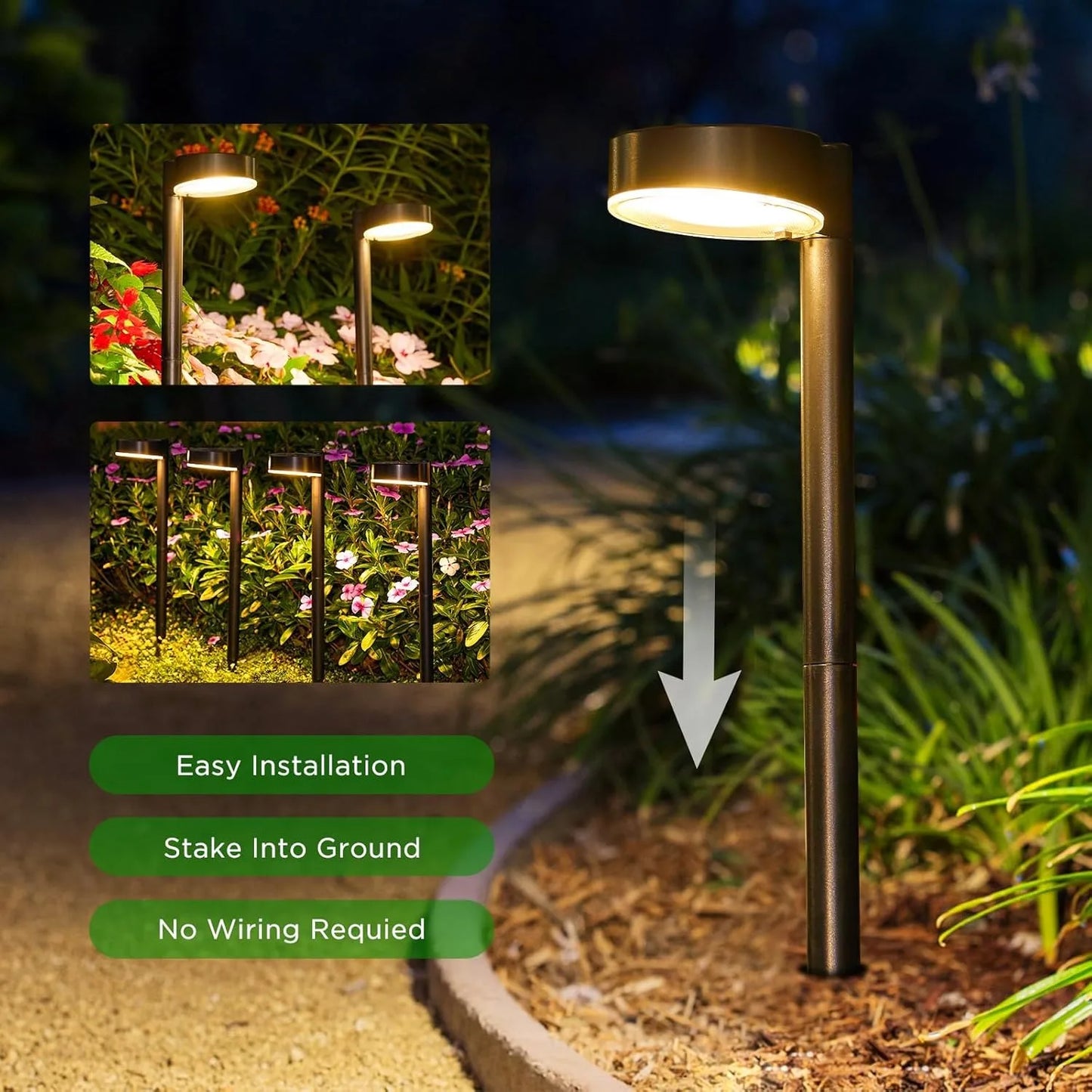 8 Pack Solar Pathway Lights Outdoor, Bright 12 LED Set
