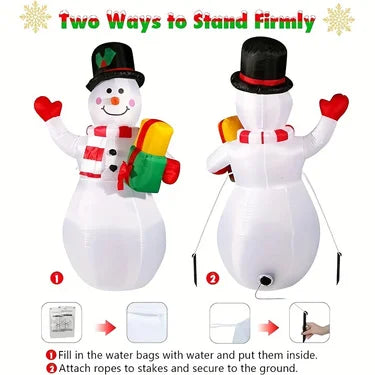 5 Ft Christmas Inflatable Snowman With Built In Led Light For Outdoor Decoration Durable Easy Setup
