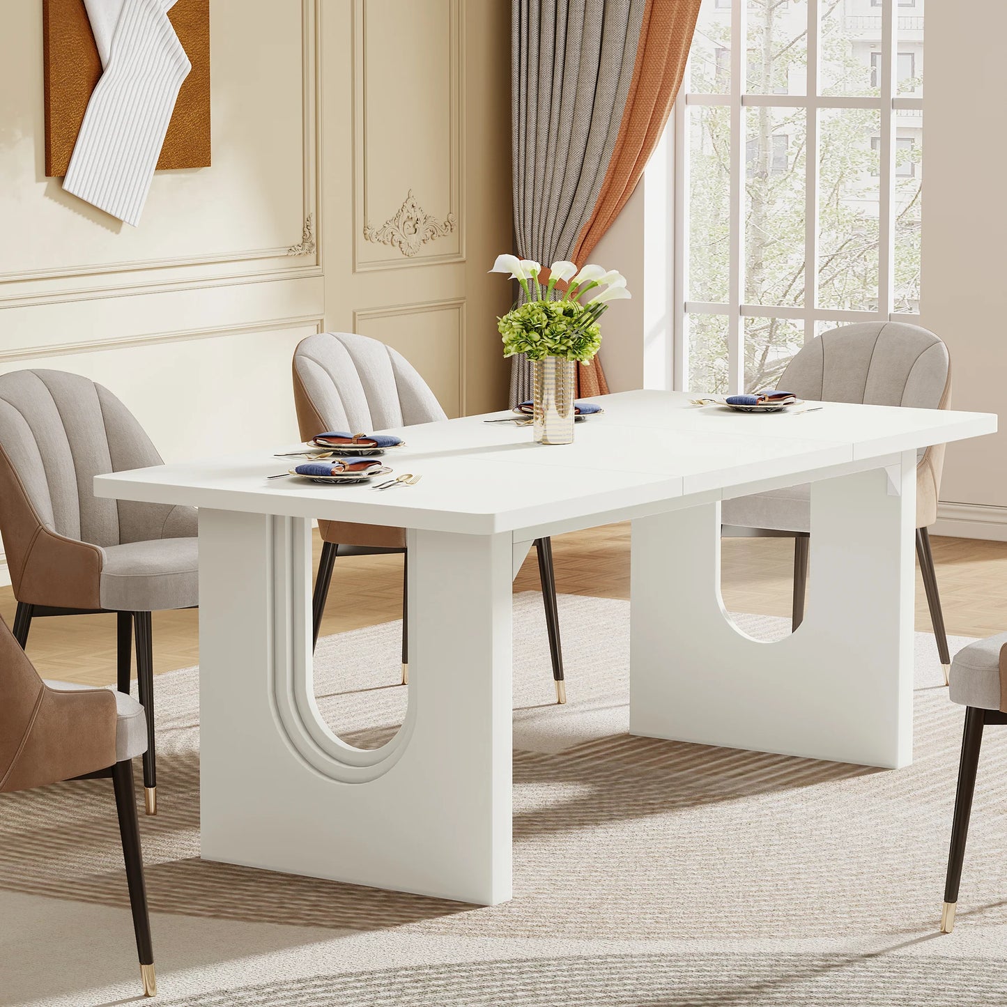 Tribesigns Modern Dining Table 71 Inch For 6 To 8 People