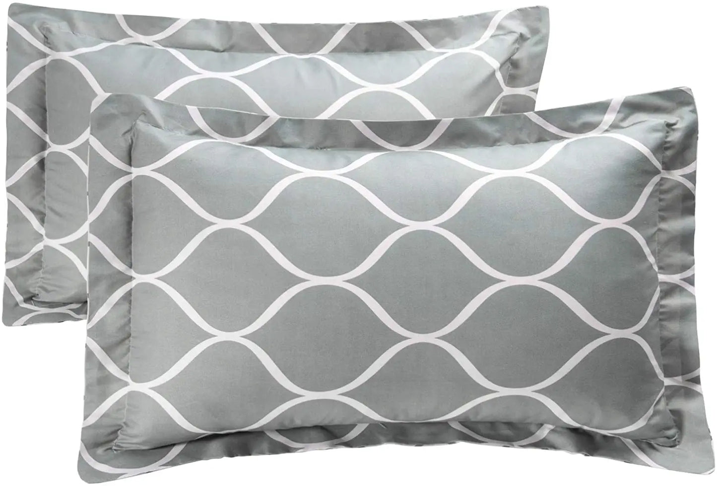 2 Pieces Gray Geometric Polyester Bedding Comforter Set