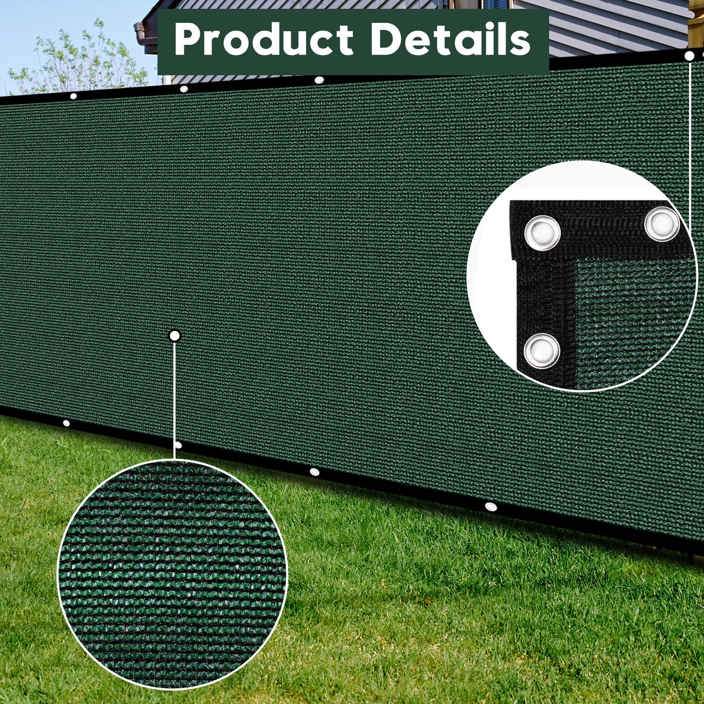 6 Foot x 50 Foot Green Outdoor Backyard Privacy Screen Wind Protection Fence