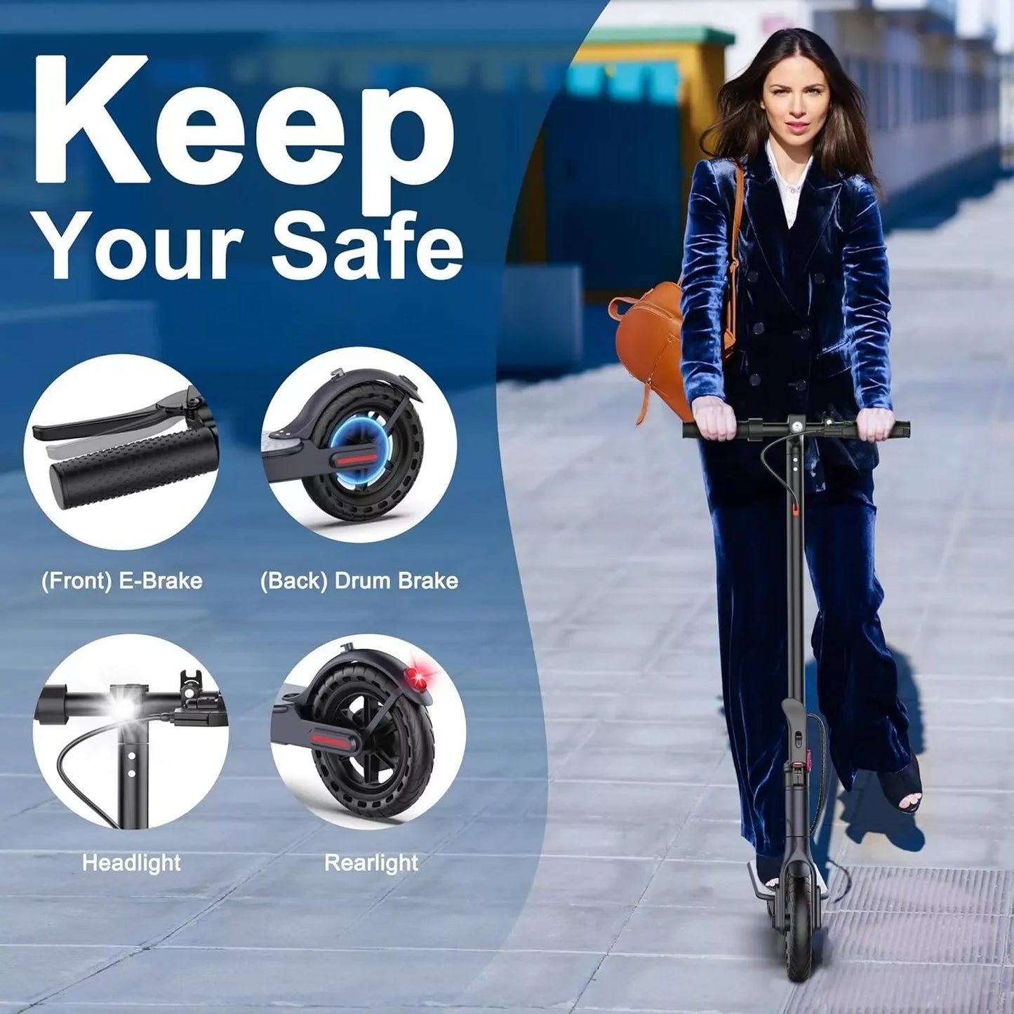 LP60 Folding Electric Scooter 350W 19mph App 8.5Inch Tire