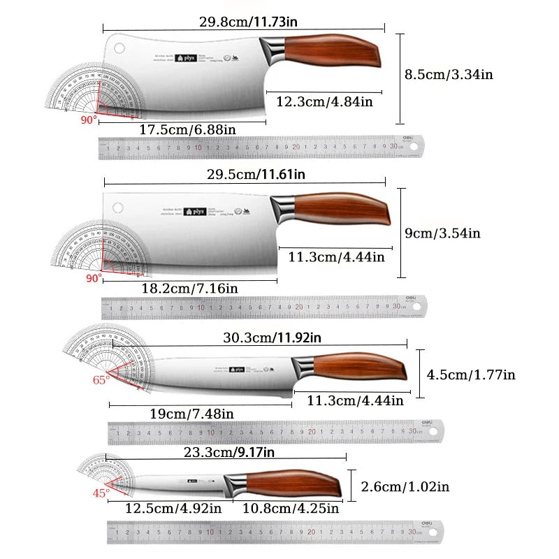 Professional Kitchen Knife 4 Piece Set Home Sharp Cleaver Multi Purpose Slicer Professional Chef Knife Fixed Blade Paring Knife