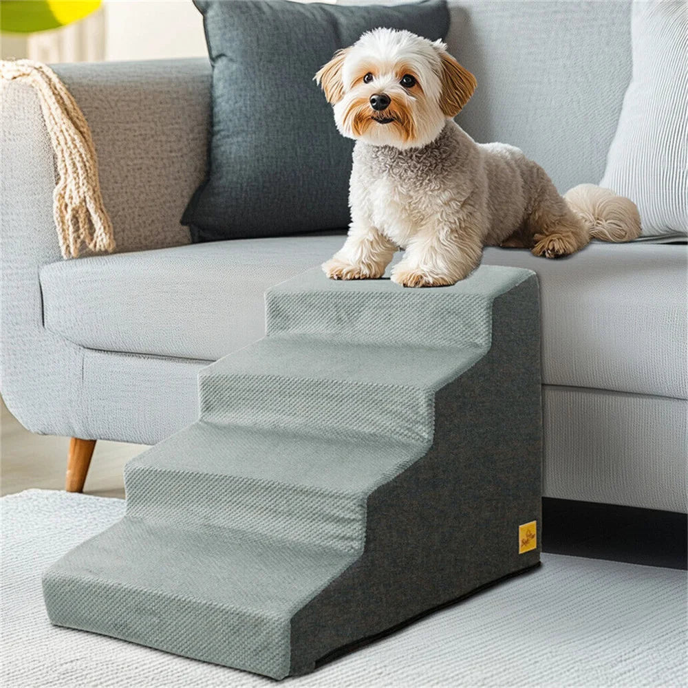 Pet 3 Or 4 Step Stair Dog Cat Ladder High Density Foam