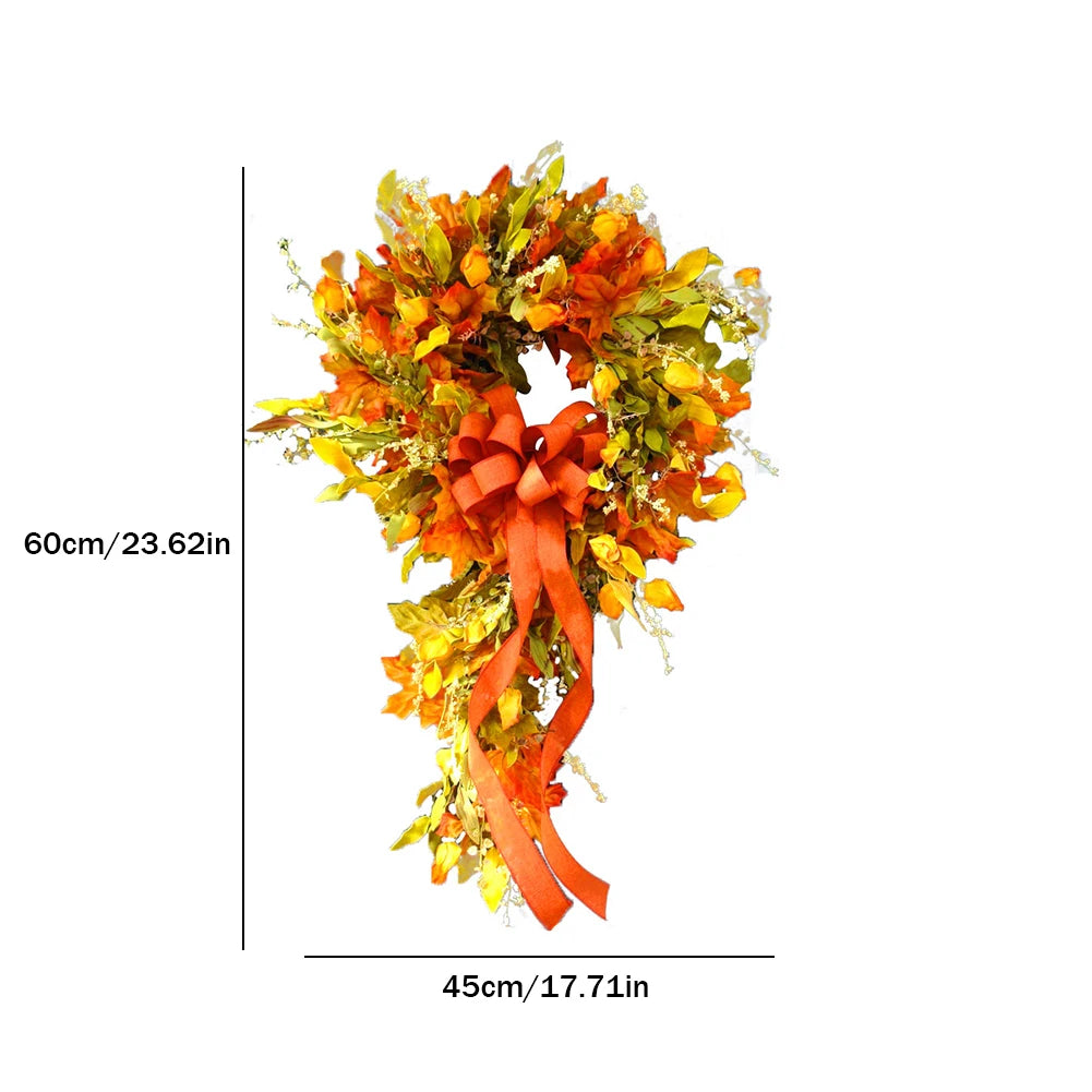 Farmhouse Autumn Maple Leaf Wreath for Home and Restaurant