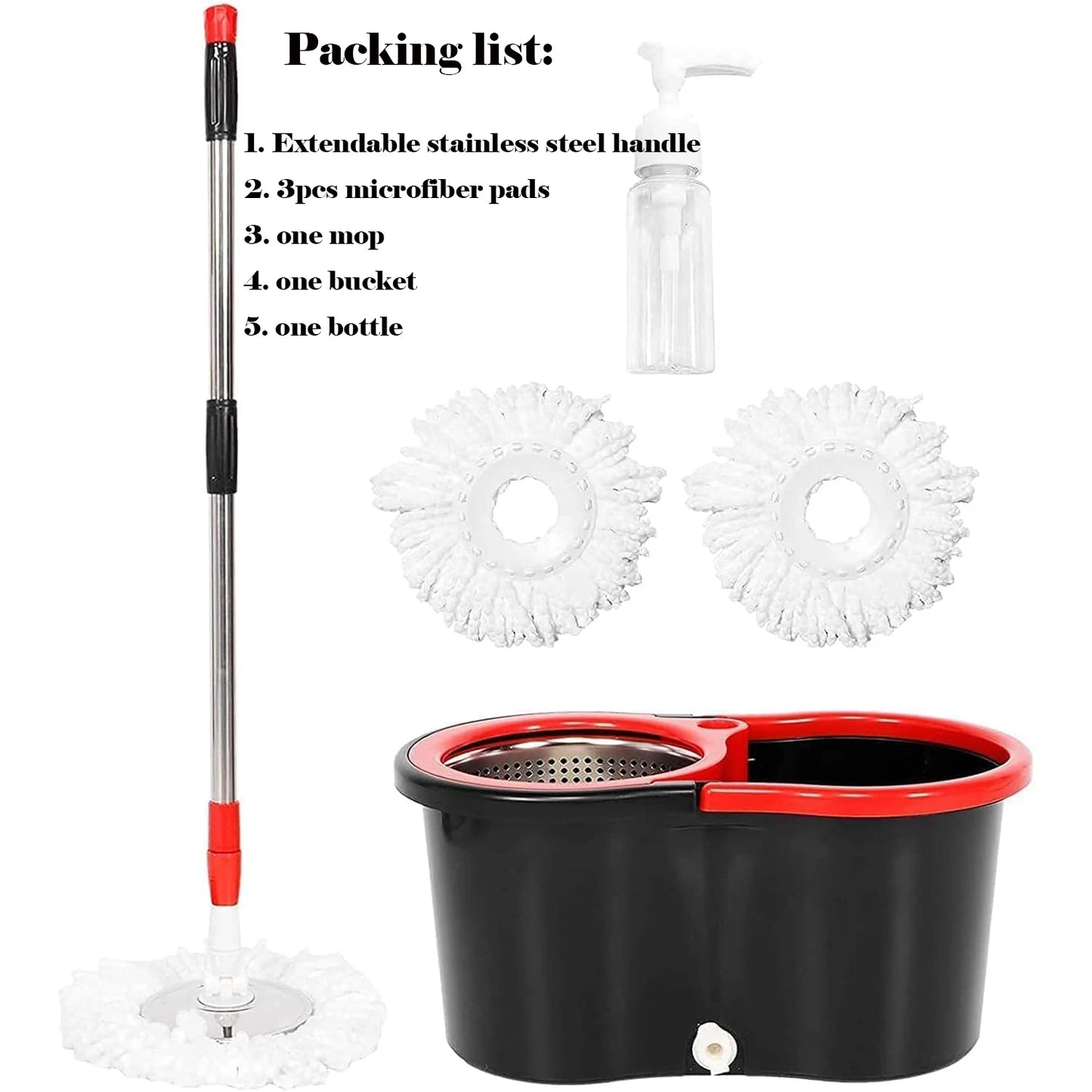 360° Spin Mop Bucket Sets with Wring System for Easy Cleaning