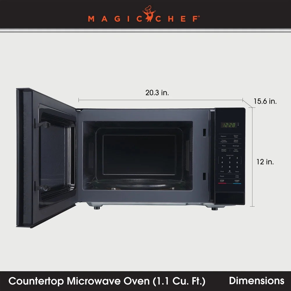 Countertop Microwave Oven 1000W 10 Power Levels 6 Settings