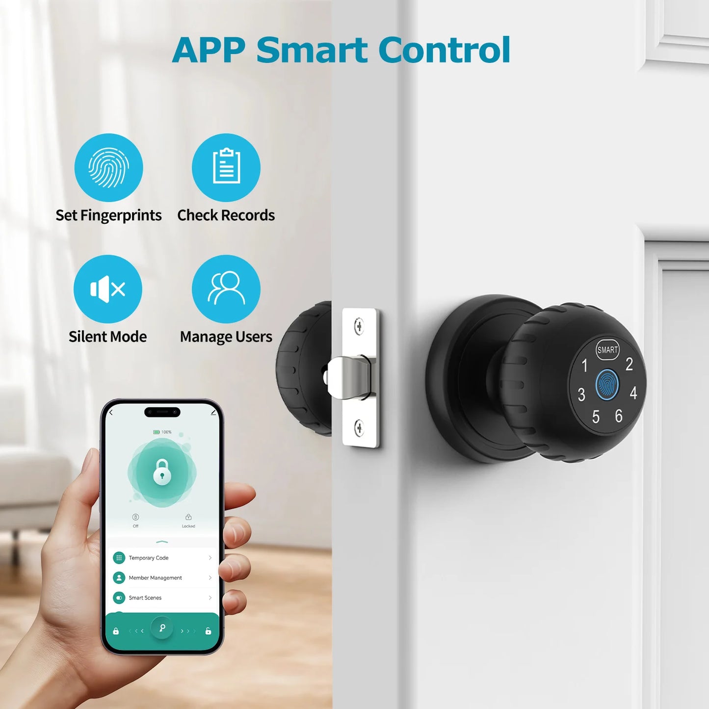 Smart Lock Fingerprint Door Lock App Remote Control System