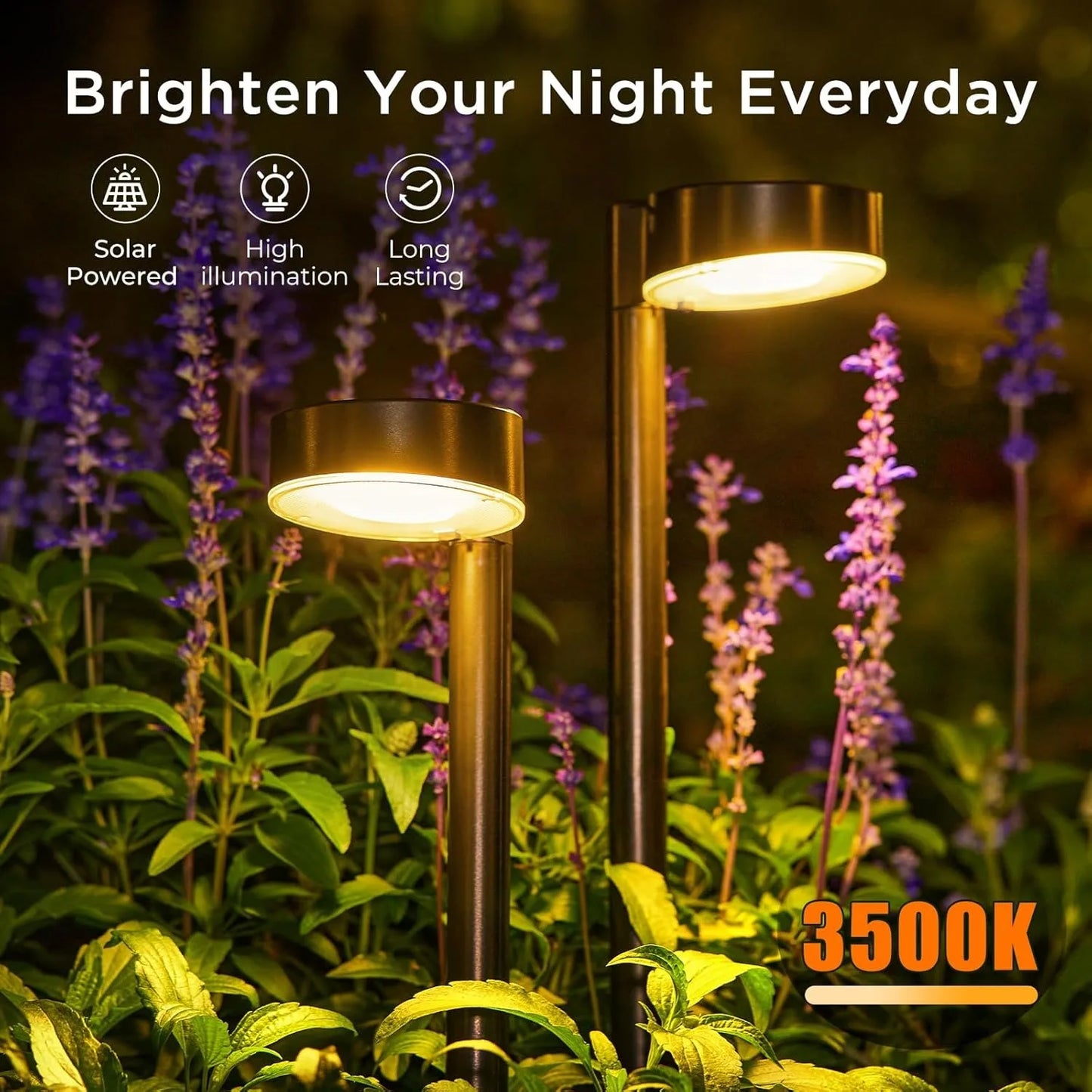 8 Pack Solar Pathway Lights Outdoor, Bright 12 LED Set
