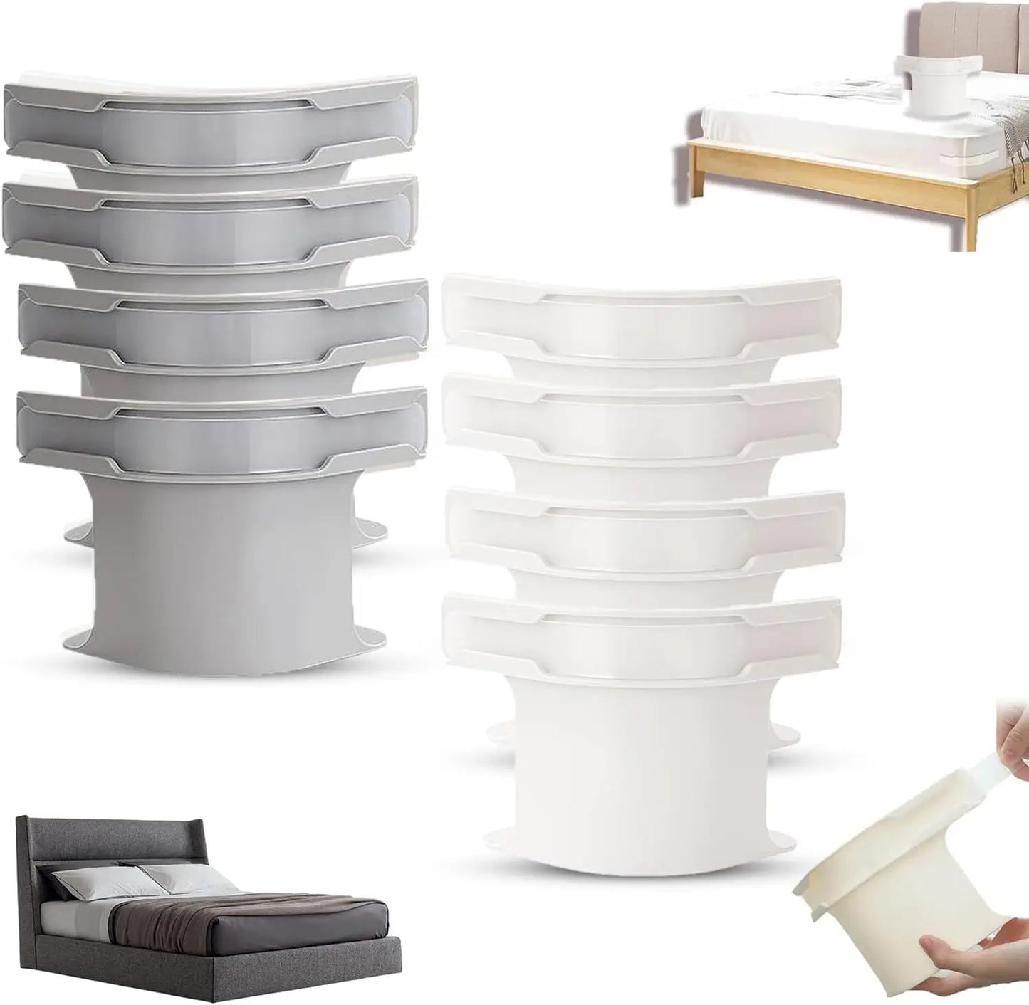 Bedsheet Corner Tightener Clips Set ABS White 14.5x12x8.5cm