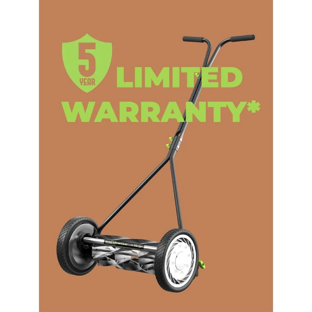 Earthwise 1715-16EW 16 Inch 7 Blade Push Reel Lawn Mower Grey