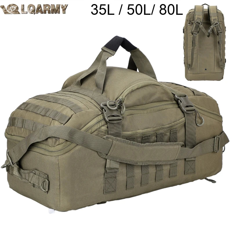 LQARMY Outdoor Mountaineering Duffel Bag 30L 50L 80L