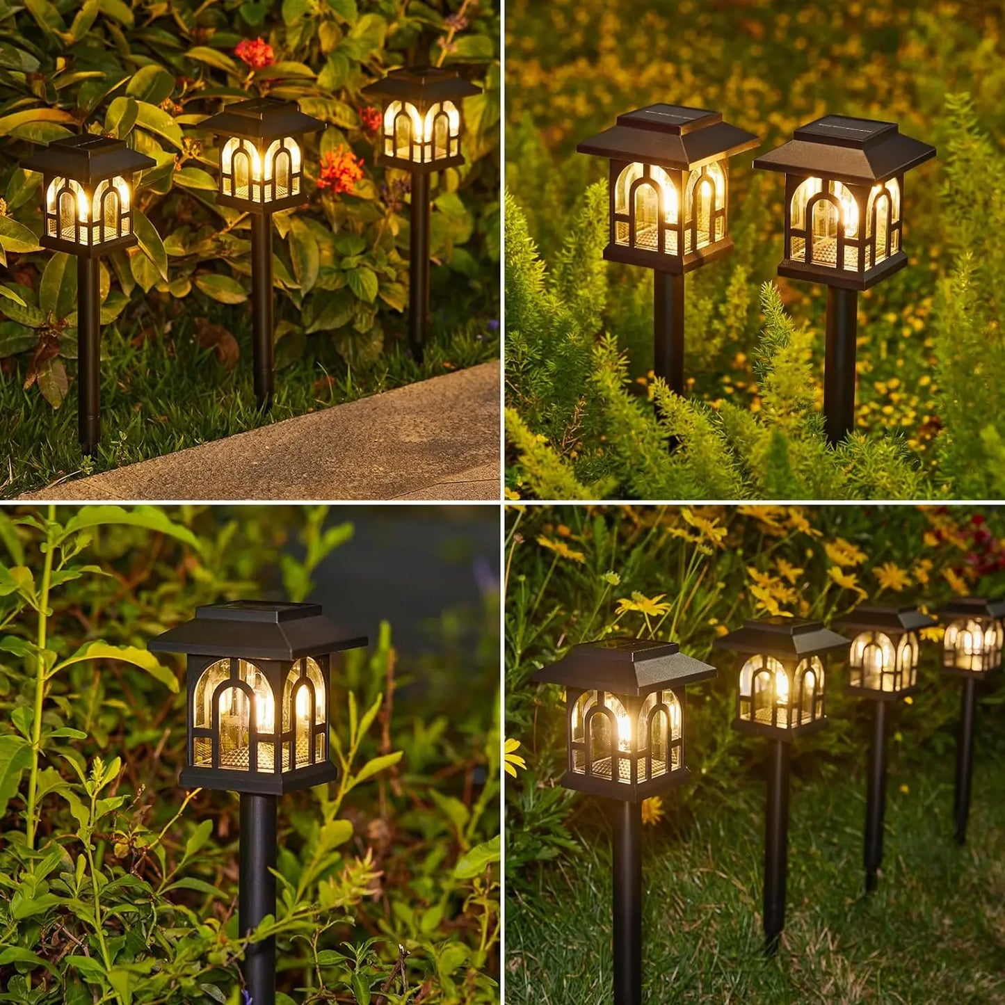 6 or 10 Pack Solar Pathway Lights Outdoor Solar Landscape Path Yard Lights Auto On Off