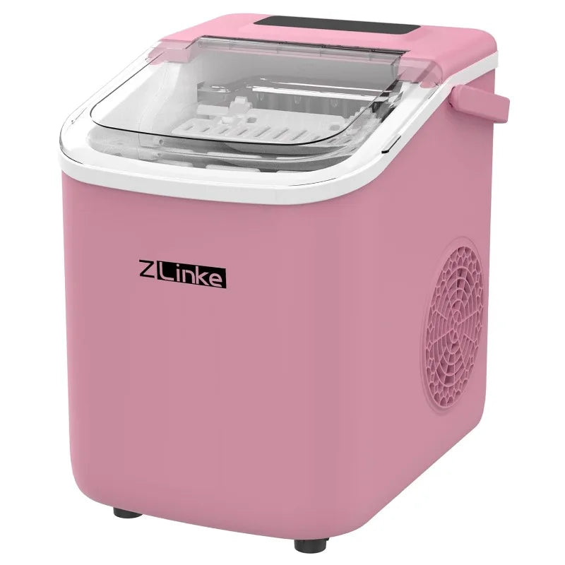 Countertop Ice Maker Portable Self Cleaning Machine Produces 9 Bullet Ice Cubes in 6 Minutes 26.5 Pounds Per Day Includes Ice Scoop and Basket