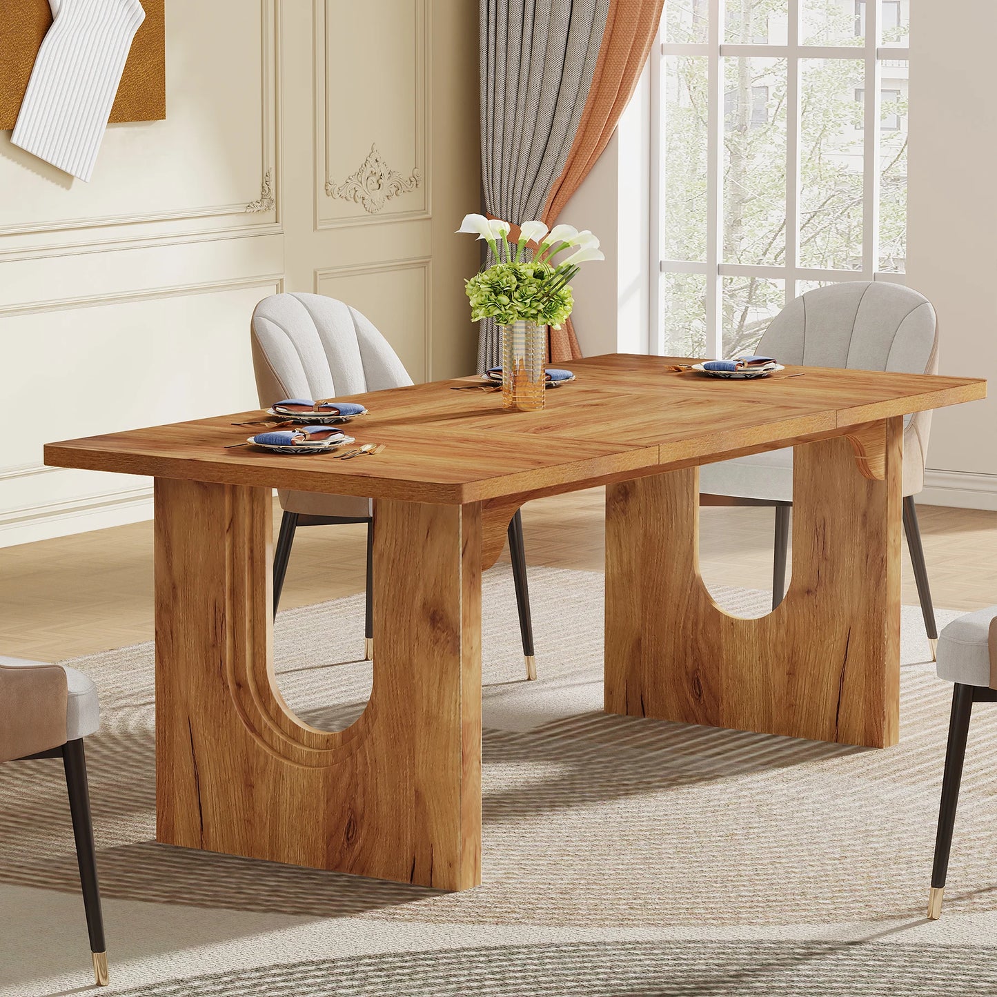 Tribesigns Modern Dining Table 71 Inch For 6 To 8 People