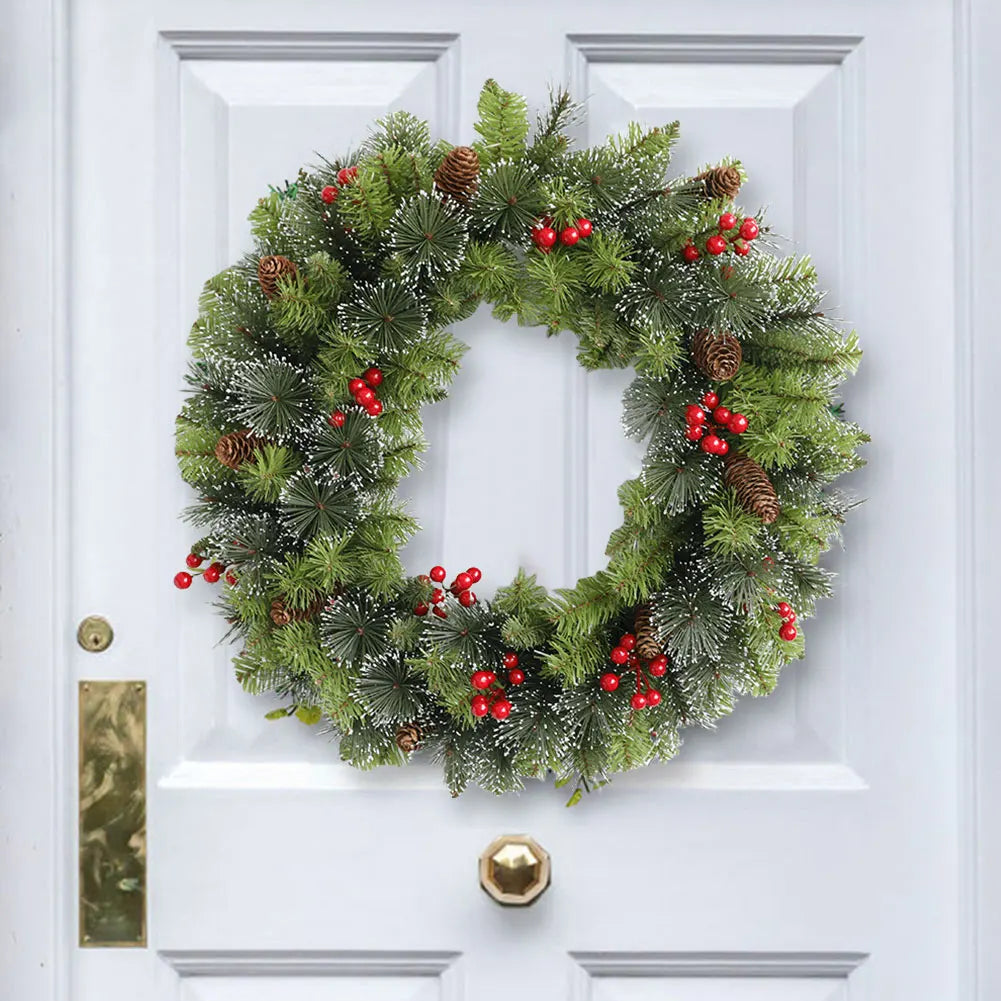 Christmas Holiday Wreath With Metal Frame For Outdoor Home Decoration