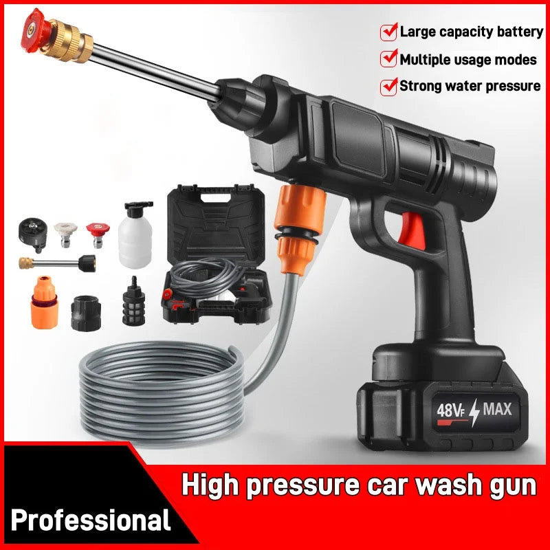 Portable Cordless Electric Washing Machine Professional Car Wash Set High Pressure Washer Multi-Nozzle