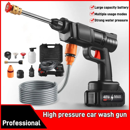 Portable Cordless Electric Washing Machine Professional Car Wash Set High Pressure Washer Multi-Nozzle