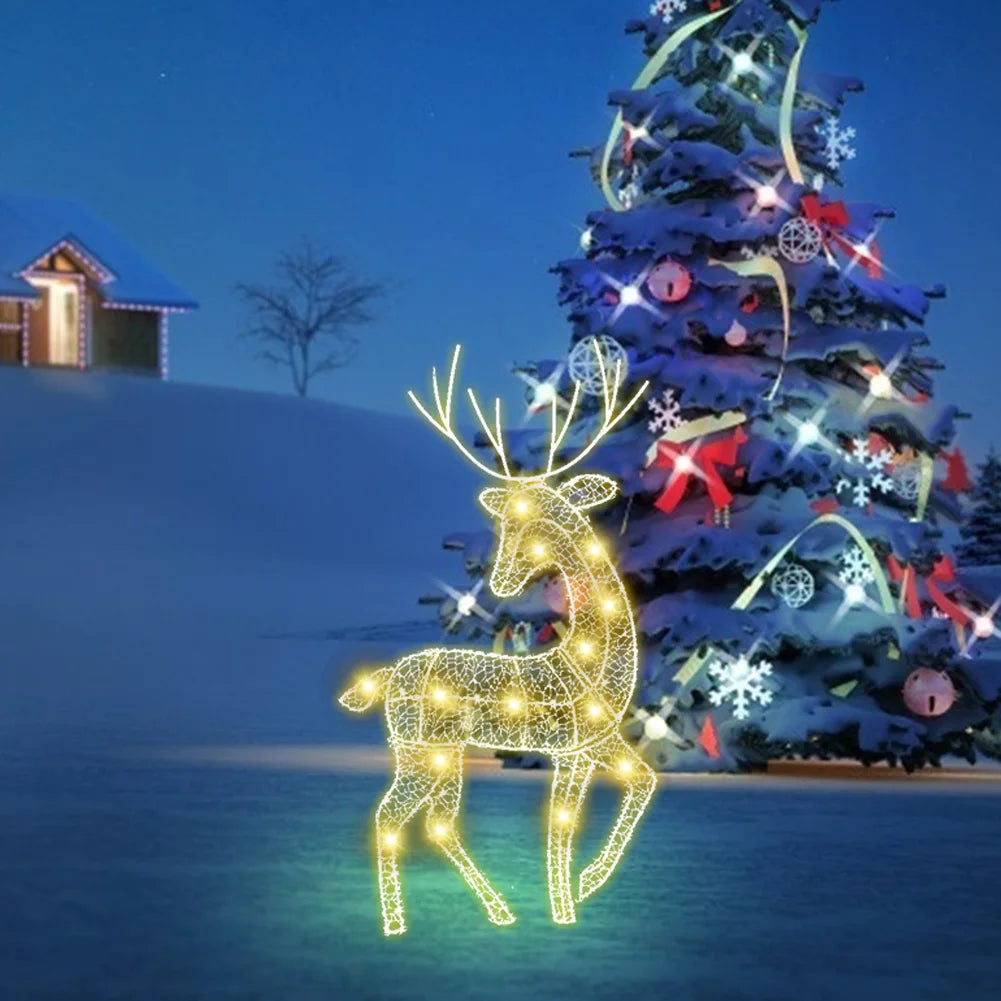 Alloet Battery Powered Reindeer Ornaments For Christmas Decor Elk Shaped Diy Deer Statue Includes Batteries