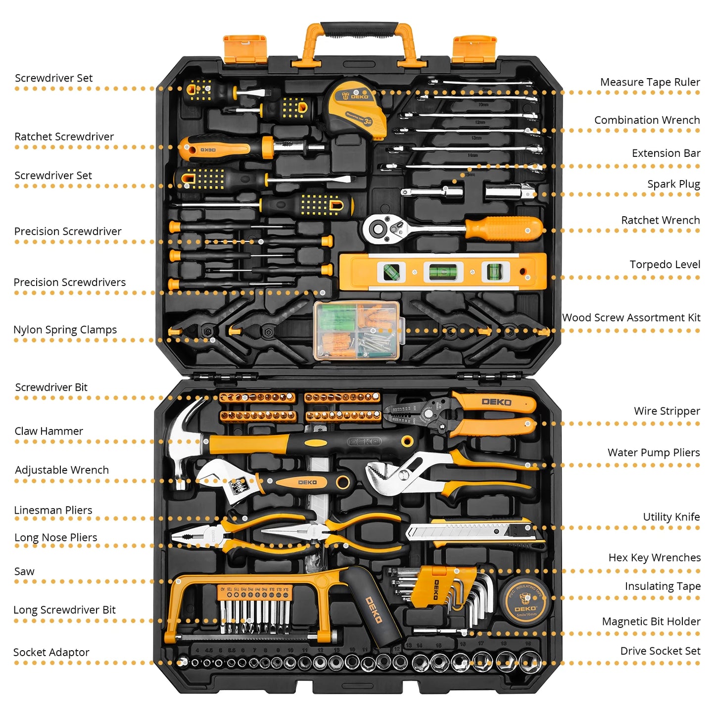 228Pcs Socket Wrench Combination Mixed Tool Storage Case