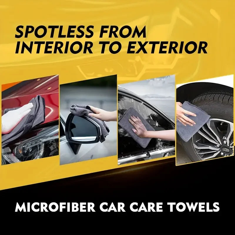 12 Pcs Thickened Microfiber Car Towels For Cleaning Drying Auto Detailing And Polishing 25x25cm Or 30x30cm