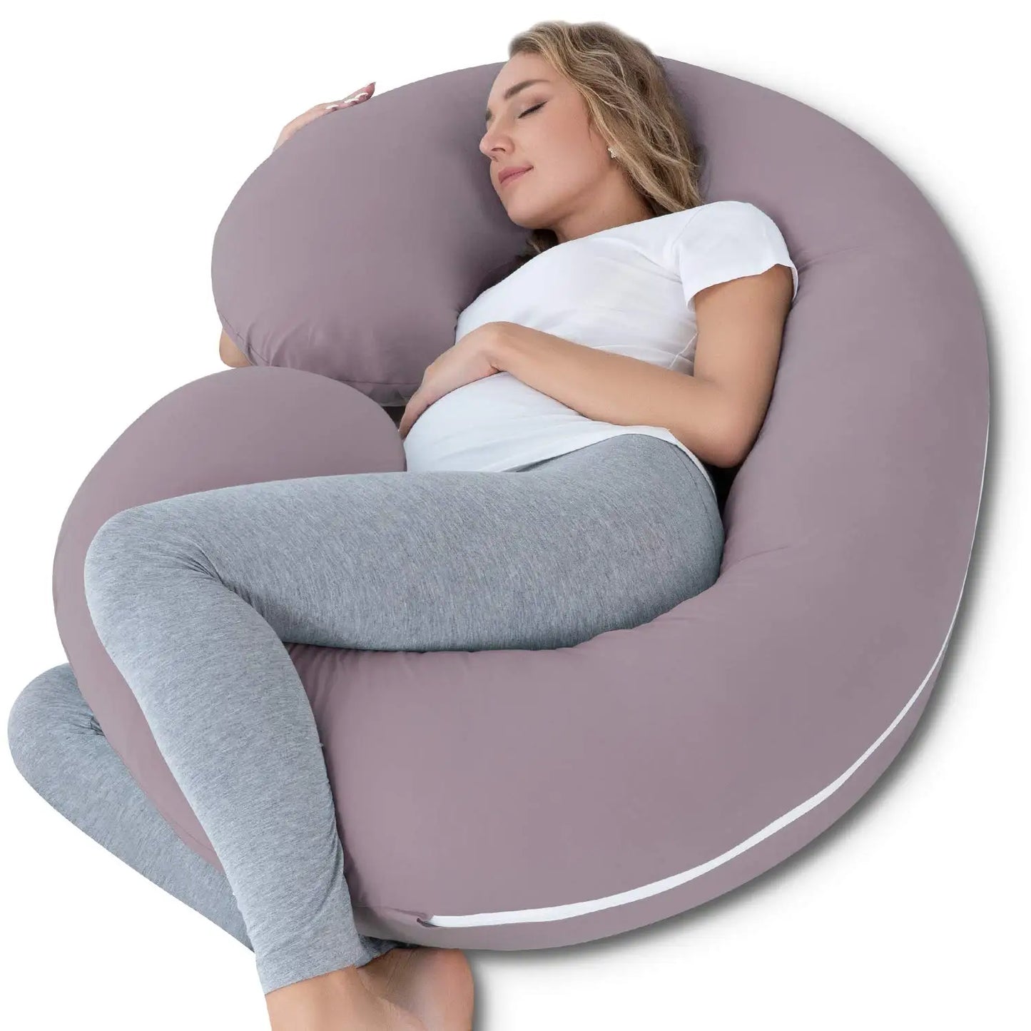 Pregnancy Pillow Maternity Body Pillow with Velvet Cover C Shaped for Sleeping