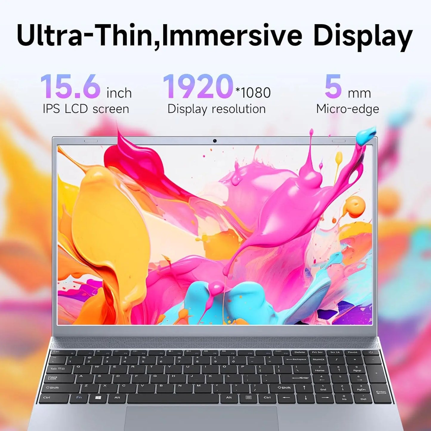 15.6 Inch Laptop J3710 8GB RAM 256GB SSD Windows 11 for Students and Business