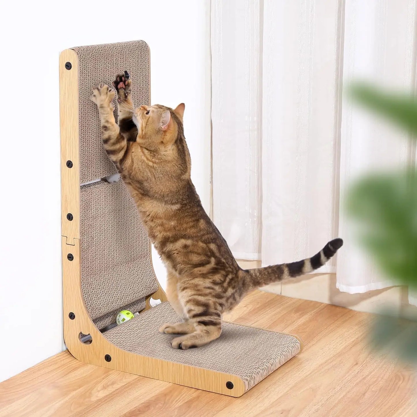L Shape Cat Scratcher, 23.6 Inch for Indoor Cats Furniture