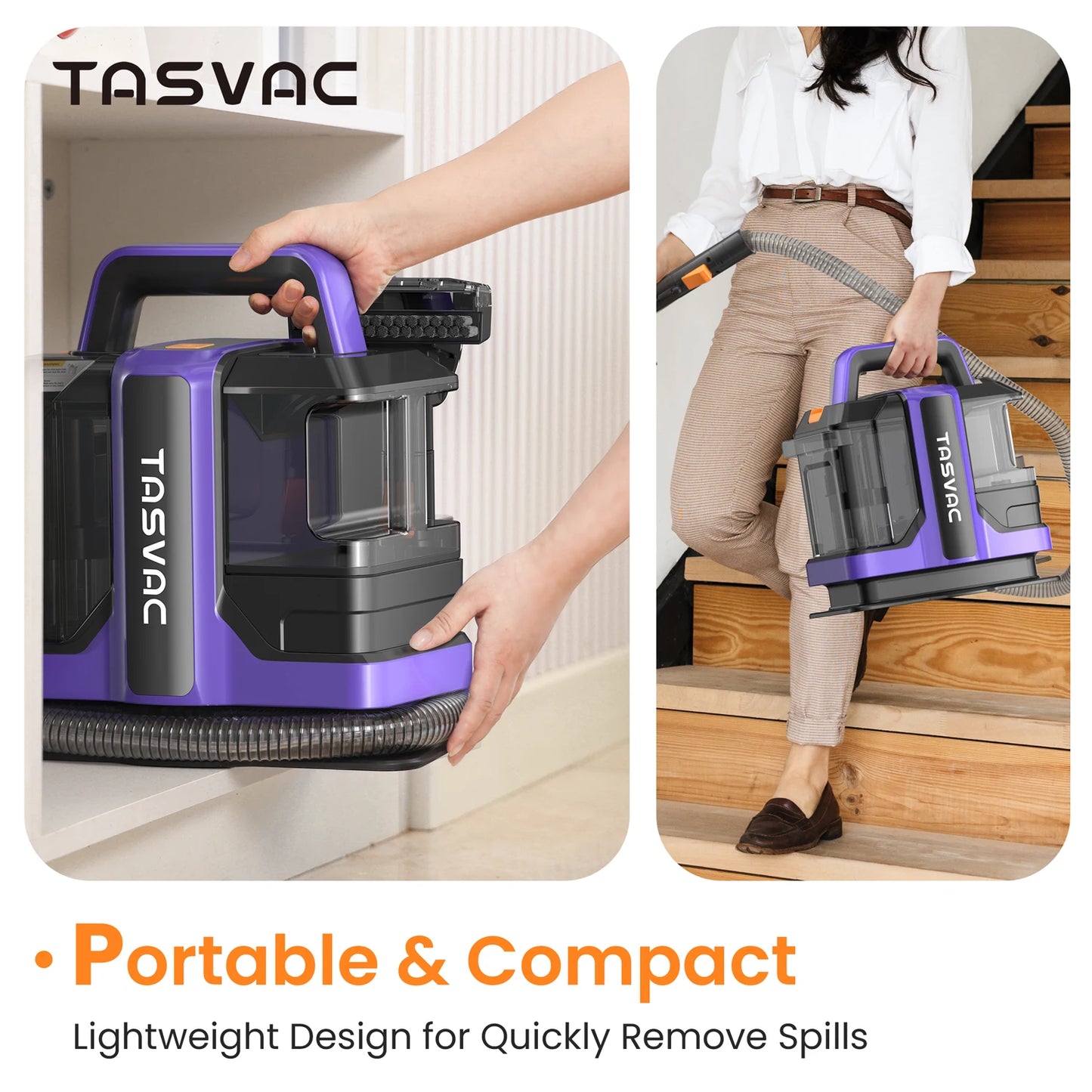 Portable Carpet & Upholstery Cleaner Machine for Pets, Stairs