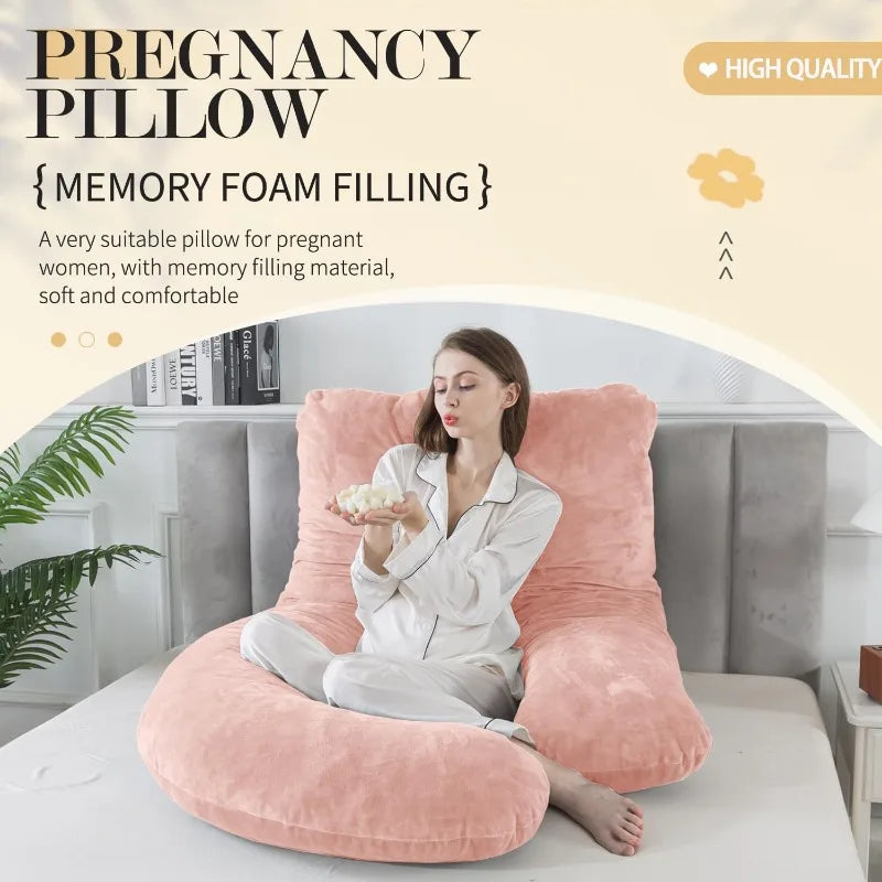 Pregnancy Pillows for Sleeping J Shaped Full Body Maternity Pillow for Adults Memory Foam Support