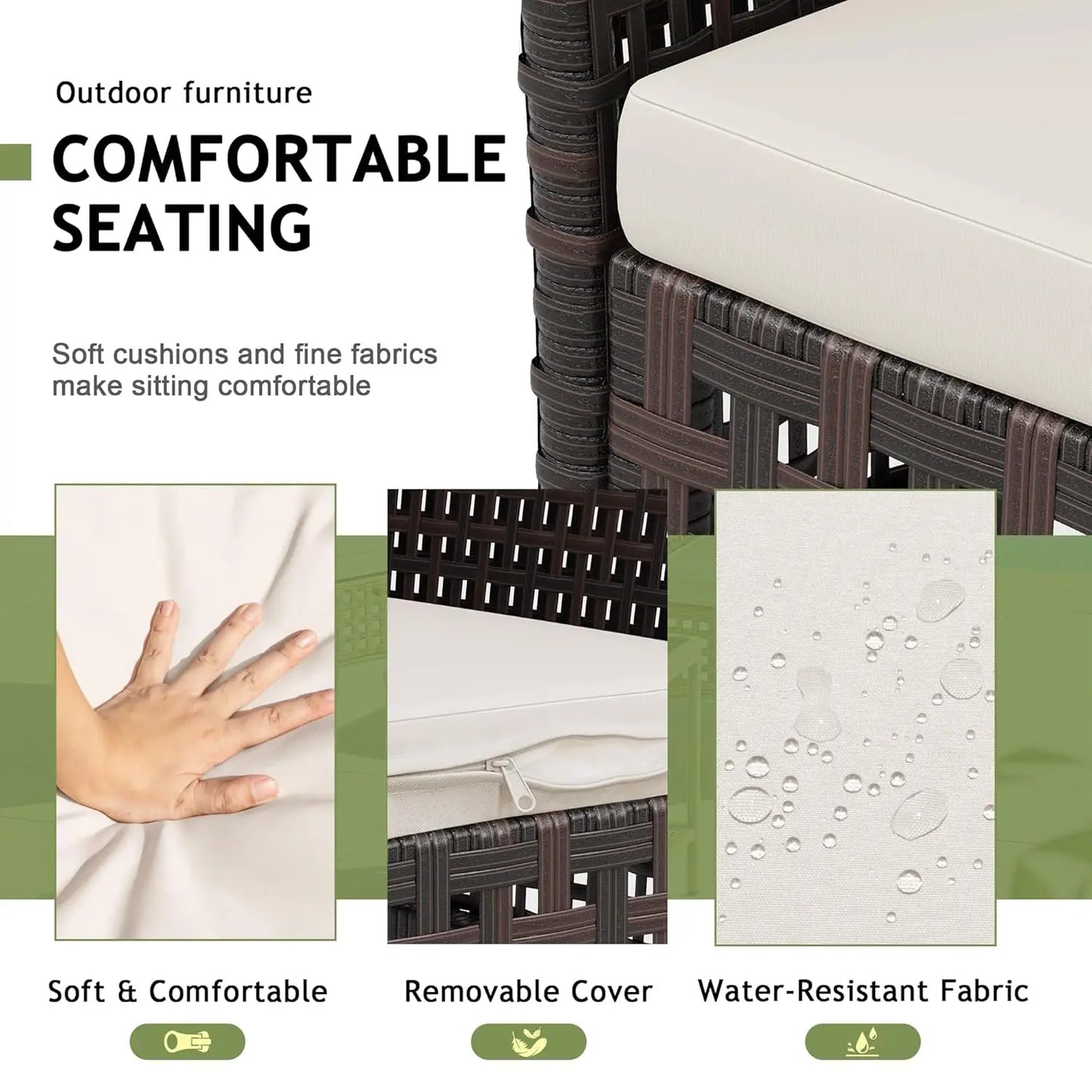 Outdoor 3 Piece Wicker Patio Set With Glass Top Coffee Table