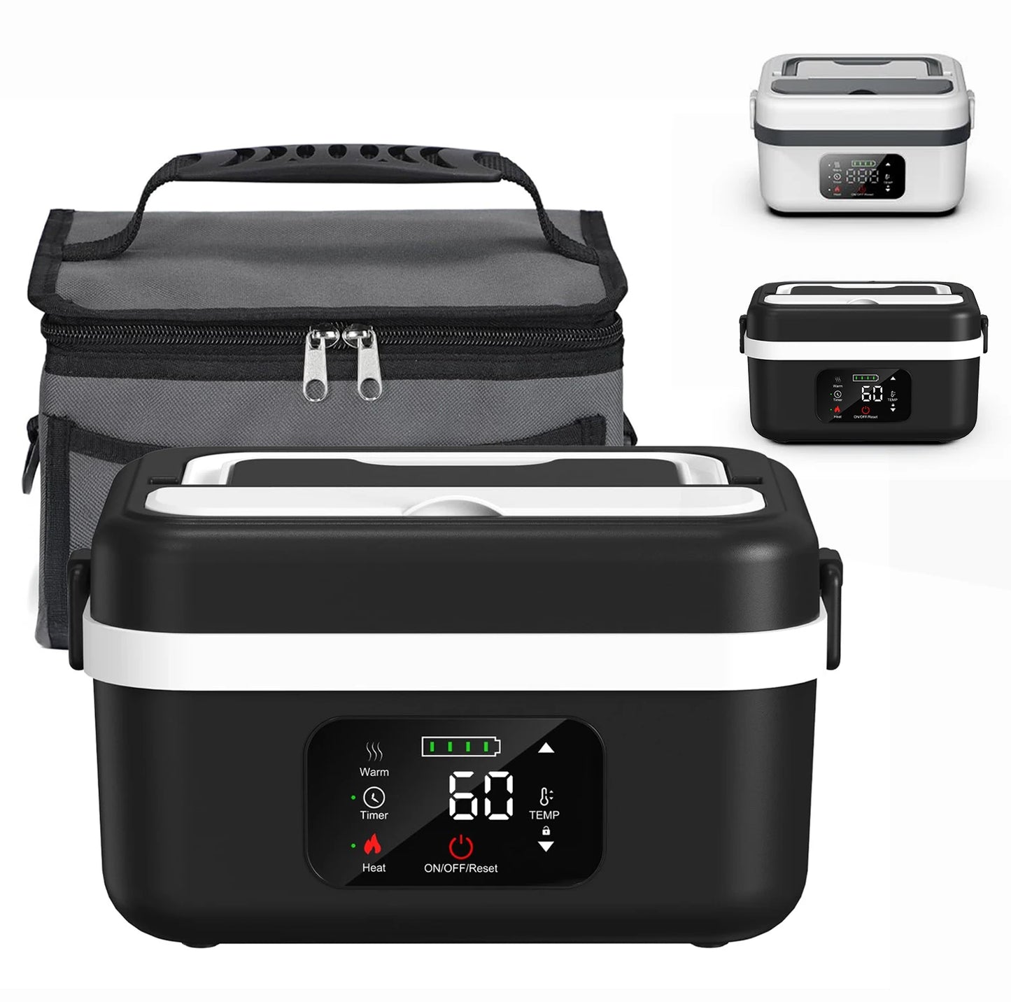 Wireless Insulated Lunch Box With 8000mAh Battery 60W 1L Stainless Steel