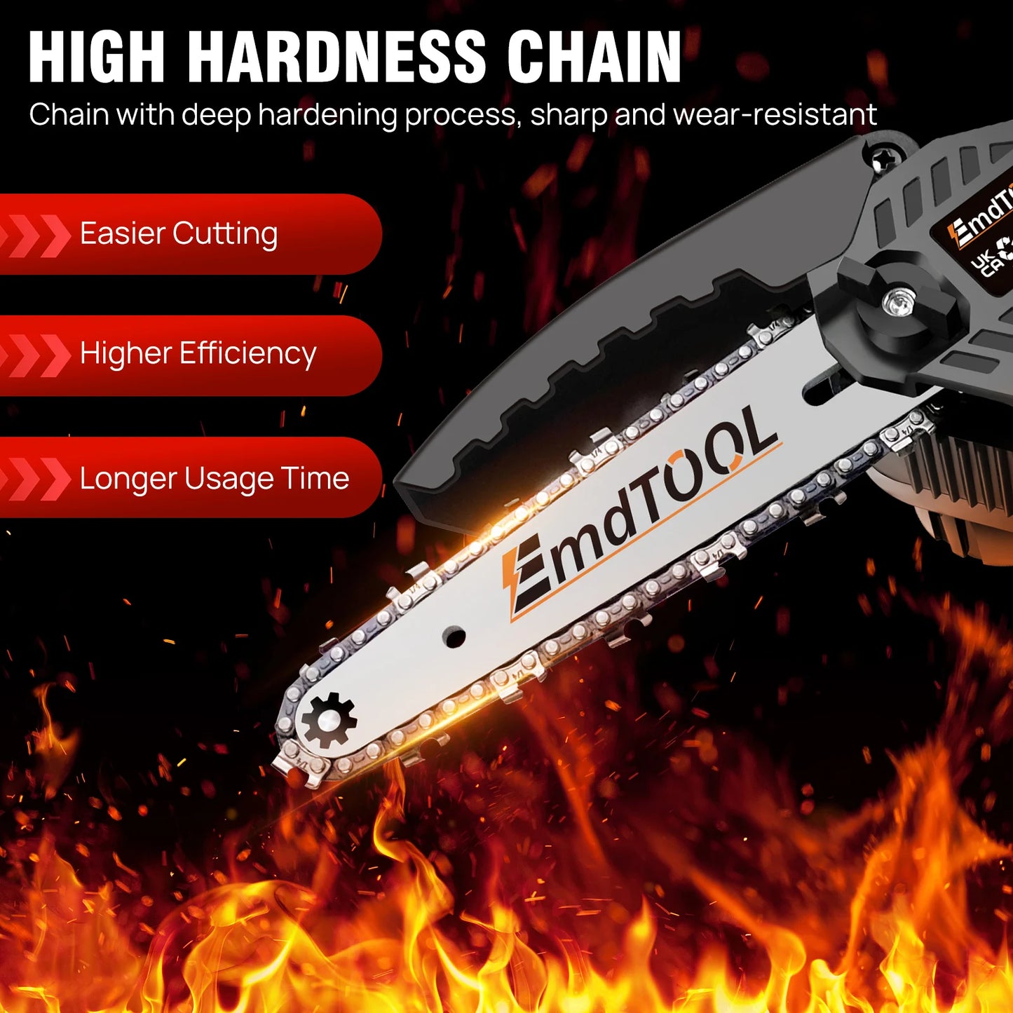 Mini Chainsaw 6 Inch Cordless 21V Battery Powered Pruning Saw With 2 Chains