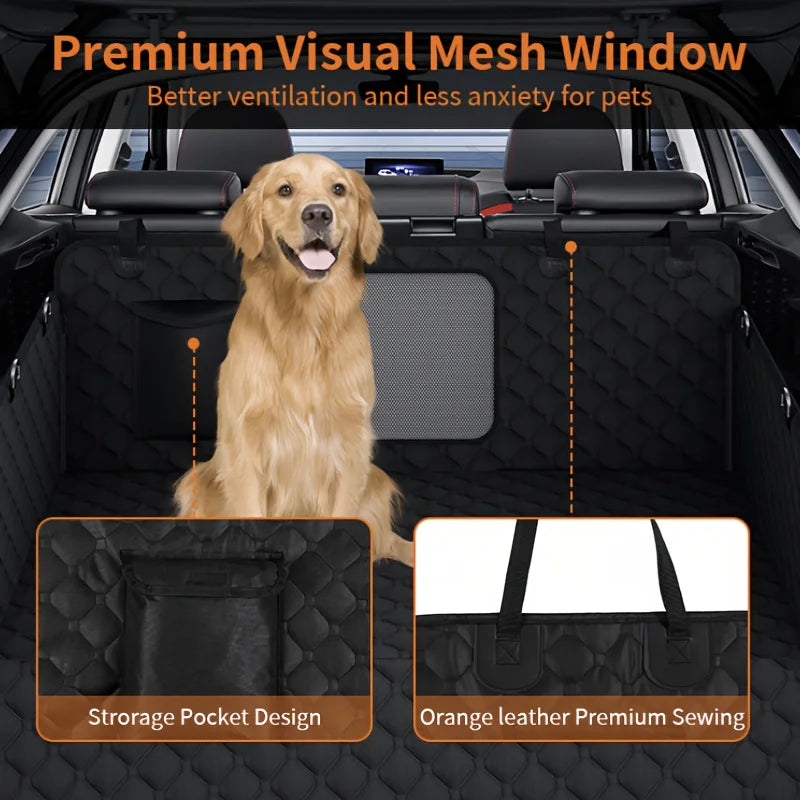 Dog Car Seat Cover With Storage Pockets Waterproof Nonslip Scratchproof