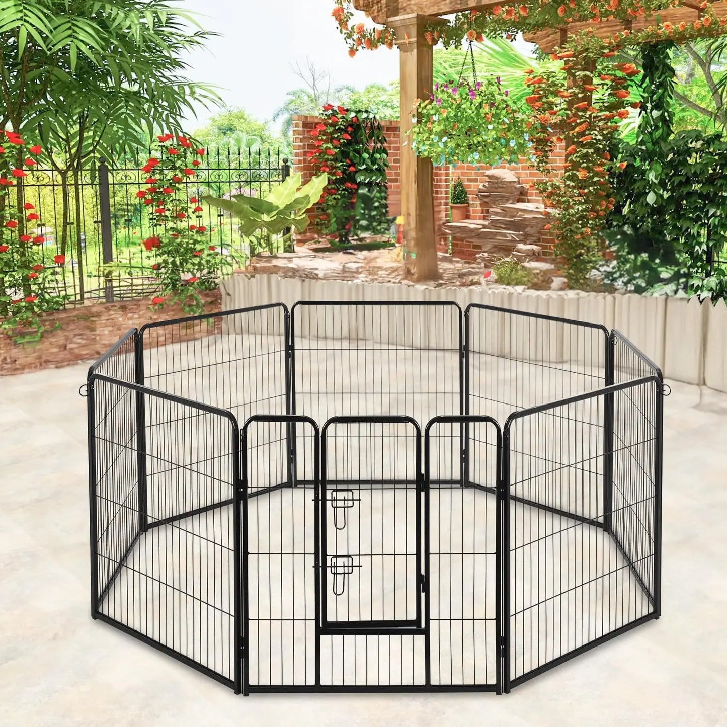 Dog Playpen 40 Inch 8 Panels Heavy Duty Metal Pet Exercise Pen