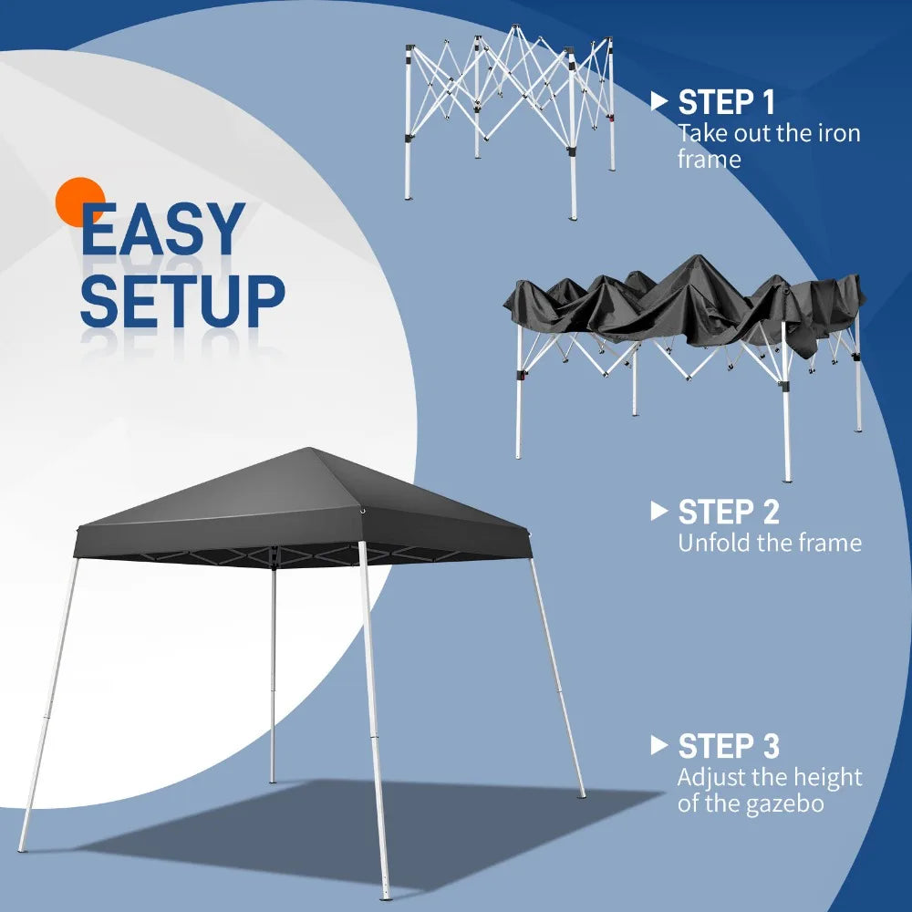 Pop Up Gazebo Canopy Tent with Waterproof Carry Bag for 3 to 4 Users Automatic Setup