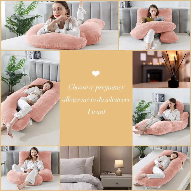 Pregnancy Pillows for Sleeping J Shaped Full Body Maternity Pillow for Adults Memory Foam Support