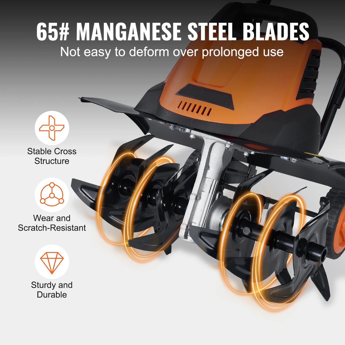 12 Amp Electric Tiller 18 Inch Tilling Width 3.94 Inch Tilling Depth Corded Cultivator