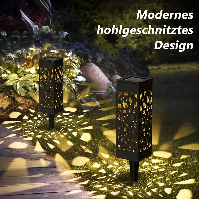 6PCS Solar Powered LED Garden Stake Lights Waterproof Decorative Lawn Lamps