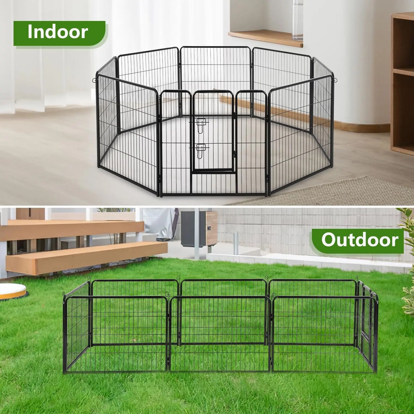 Dog Playpen 40 Inch 8 Panels Heavy Duty Metal Pet Exercise Pen