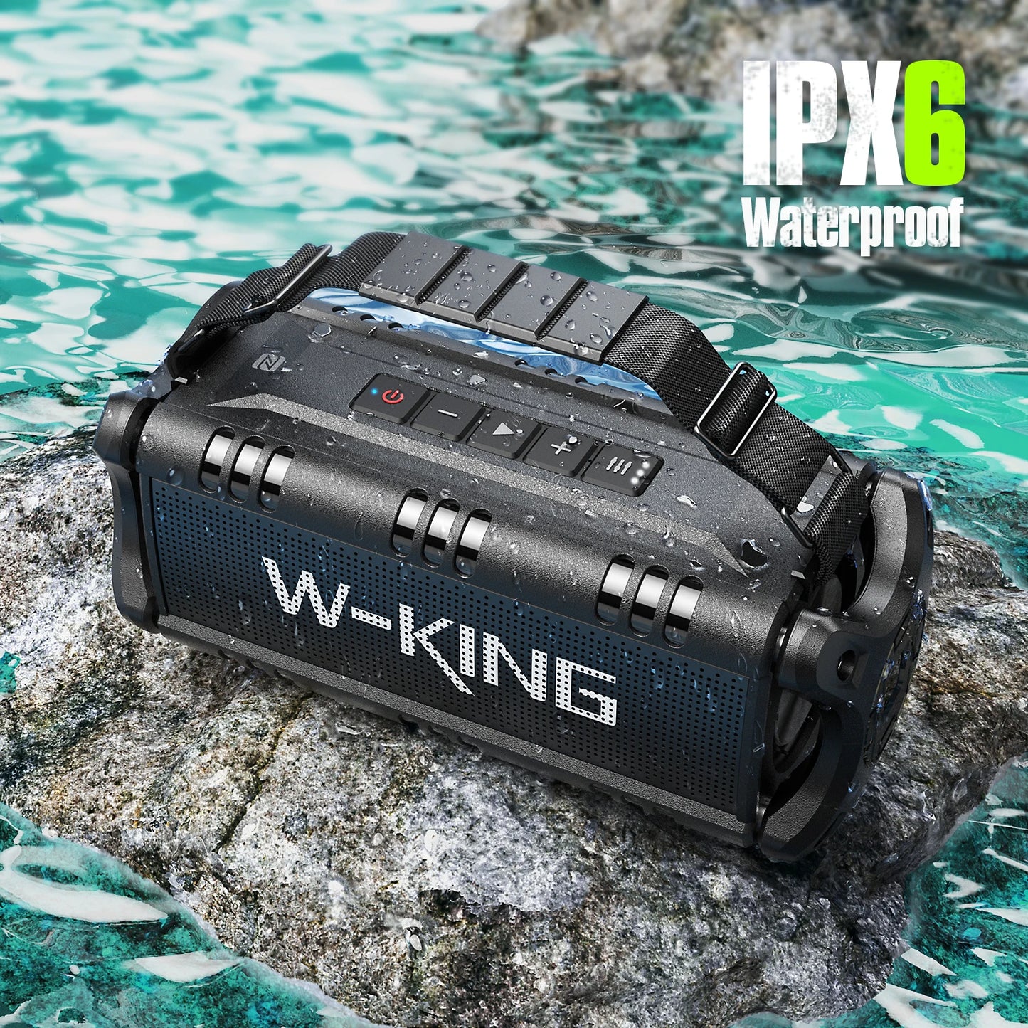 W King Bluetooth Speaker 90 Watt Peak 50 Watt RMS IPX6 Waterproof Loudspeaker