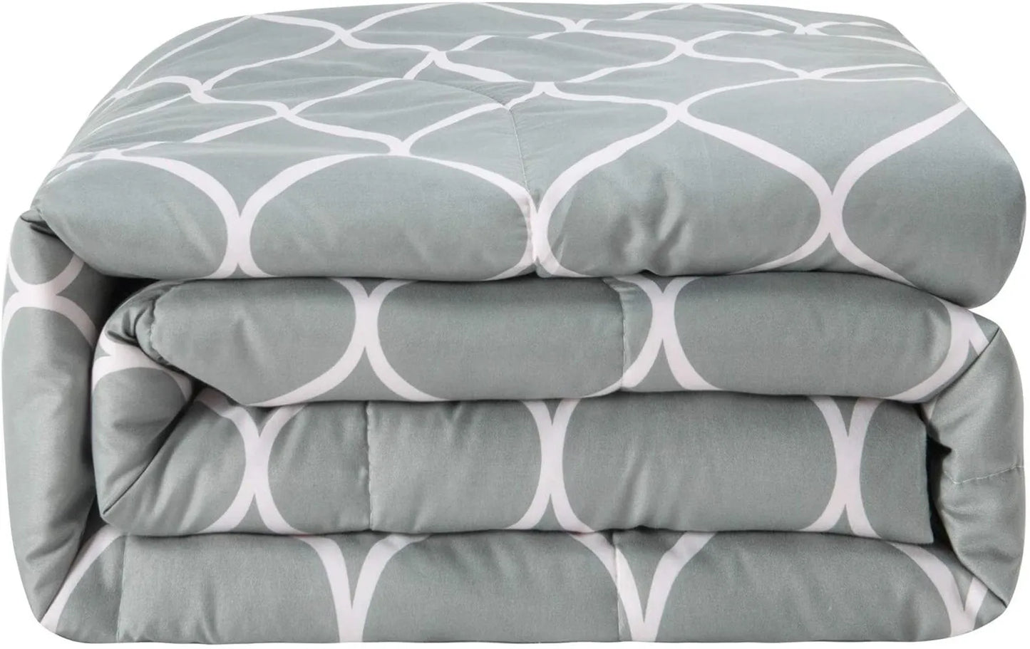 2 Pieces Gray Geometric Polyester Bedding Comforter Set