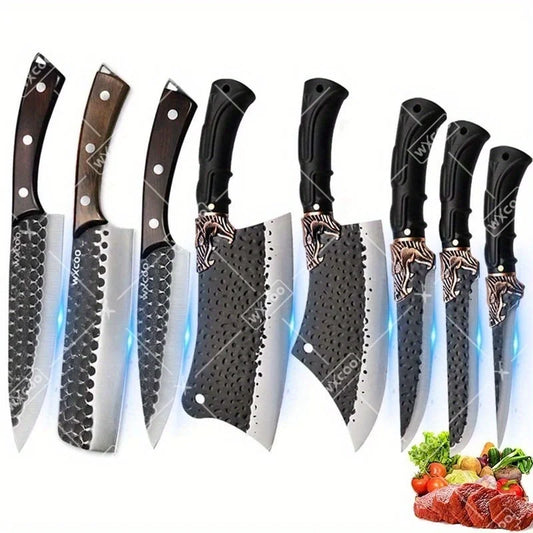 8PCS Professional Kitchen Chef Knife Set Stainless Steel Handmade Forged Knives